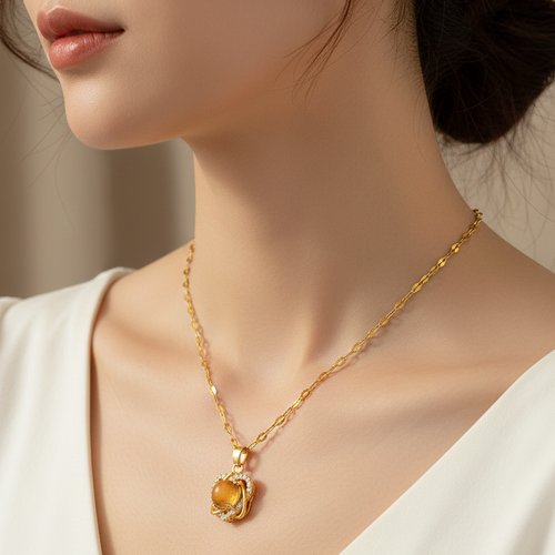 18K Gold Plated Heart Mood Necklace - Anti-Tarnish 316L Stainless Steel