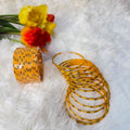 Glitter yellow glass bangles