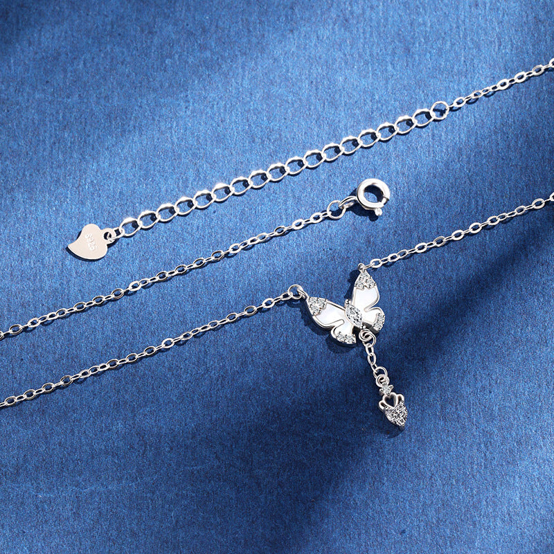 925 Sterling Silver Zirconia Pendant necklace – Platinum Plated