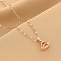 18K Gold Plated Fan Shaped Dancing Crystal Pendant Necklace | Waterproof & Anti-Tarnish Stainless Steel Jewelry