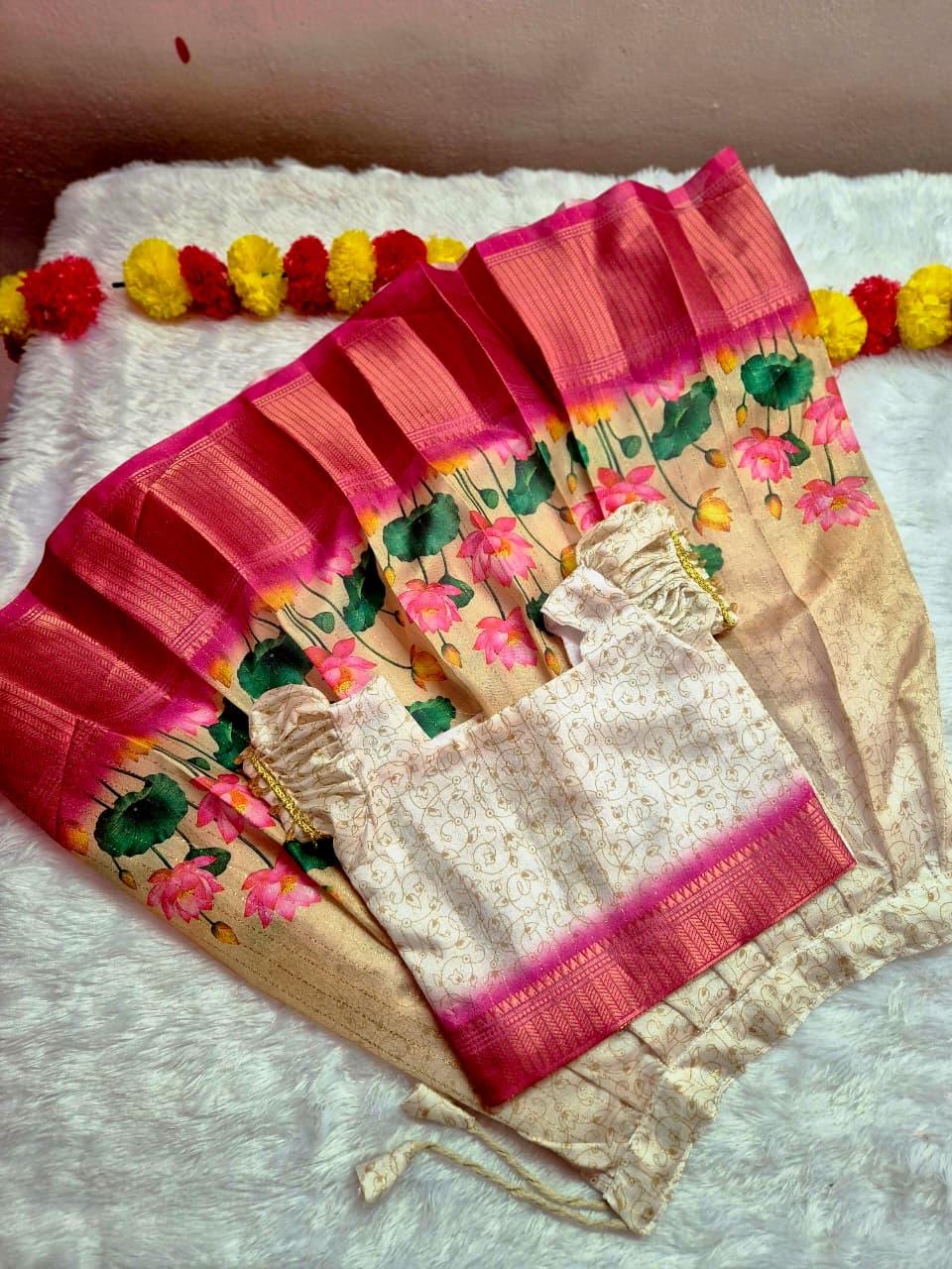Girls Traditional Printed Lehenga Choli Set