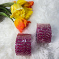 Heart dark pink glass bangles
