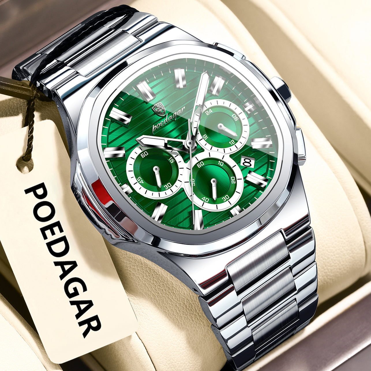 Mens Waterproof Multifunctional Luminous Watch