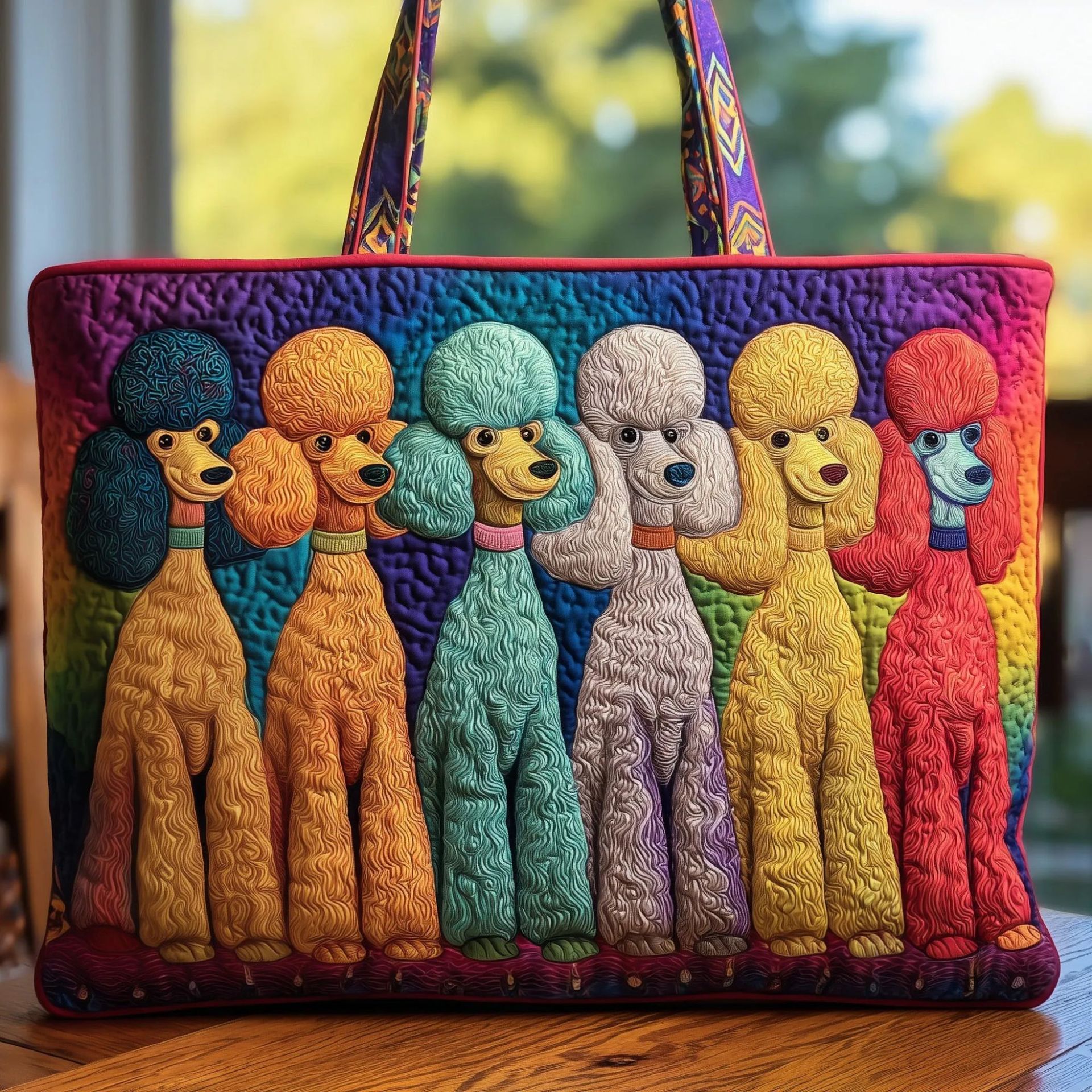 300g Canvas Dog-Printed Tote And Shoulder Bag