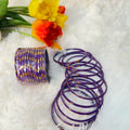 Glitter violet glass bangles