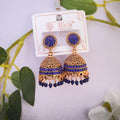 Blue jhumka earrings