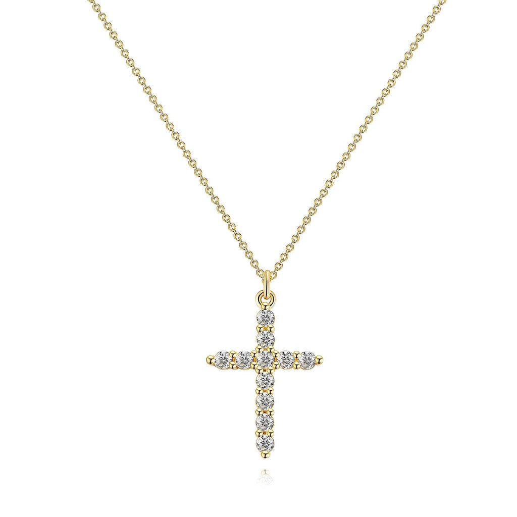 18K Gold-Plated Necklace with Cubic Zirconia Pendant – 316L Stainless Steel