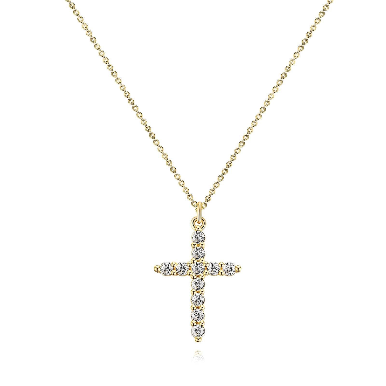 18K Gold-Plated Necklace with Cubic Zirconia Pendant – 316L Stainless Steel