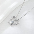 S925 Sterling Silver Heart Necklace with 5A Zirconia – Platinum or Rose Gold Plated