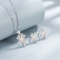 S925 Sterling Silver Zirconia Jewellery Set – Platinum Plated Necklace & Earrings