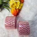 Leaf pink glass bangles