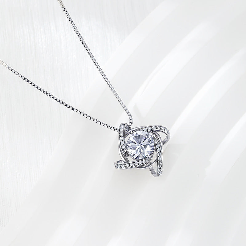 Platinum-Plated S925 Sterling Silver Pendant with 5A Zirconia