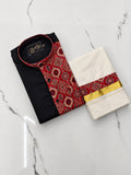 Designer Traditional Kerala Mundu and Shirt Set for Men | Ethnic Festive Wear