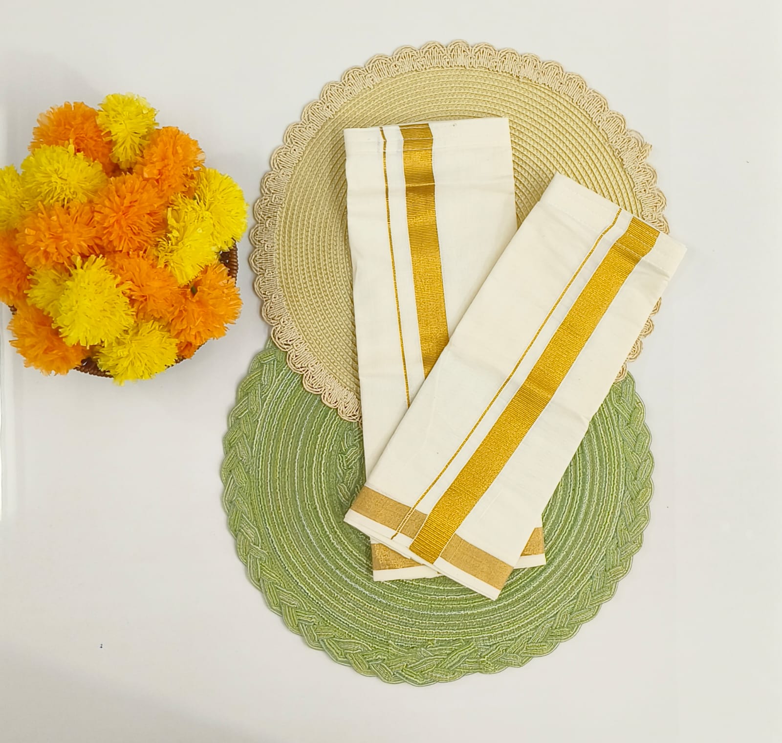 Boys' Traditional Gold Border Dhoti