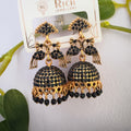 Black peacock jhumka