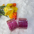 Raindrop magenta glass bangles