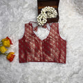 Brocade red blouse