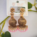 Bell shaped jhumka pink