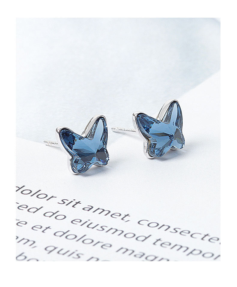 925 Sterling Silver Blue Zirconia Necklace & Earrings Set – Platinum Plated