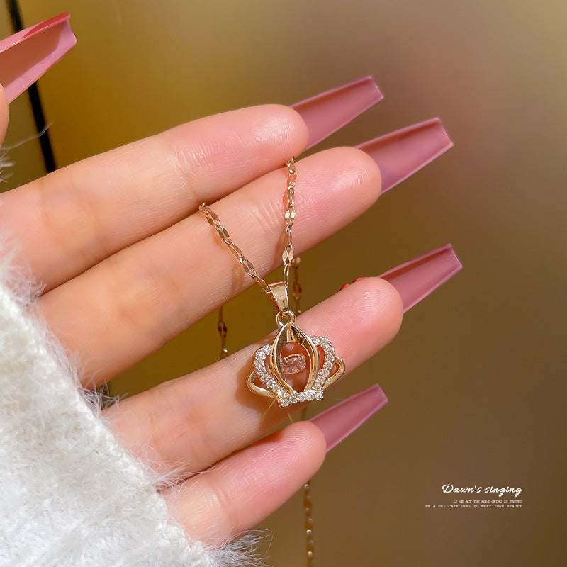 18K Gold Plated 316L Stainless Steel Crown Necklace