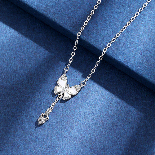 925 Sterling Silver Zirconia Pendant necklace – Platinum Plated