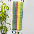 Vibrant Multicolored Striped Mul Cotton Saree with Playful Tassels