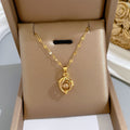 18K Gold Plated Double Dolphin Pendant Necklace | Waterproof Zirconia 316L Stainless Steel Ocean Jewelry