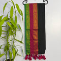 Elegant Charcoal Black Mul Cotton Saree with Festive Border
