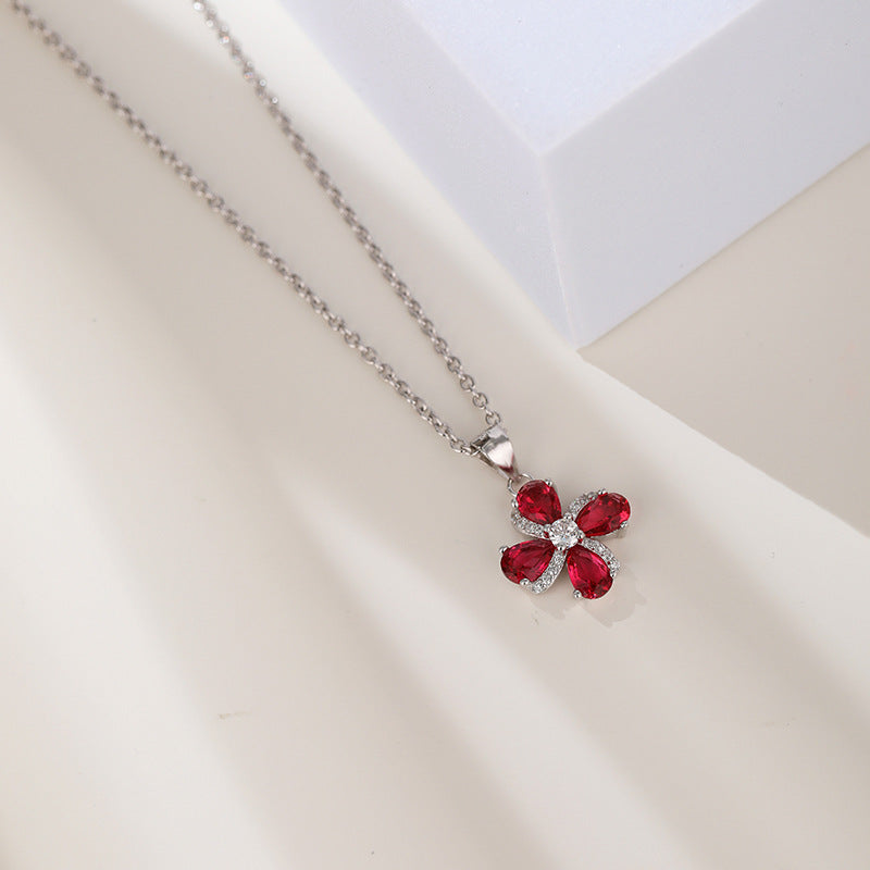 Platinum-Plated S925 Sterling Silver Pendant with 5A Zirconia and Crystals