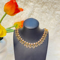 Floral American Diamond Necklace with Red Accents