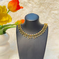 Floral American Diamond Necklace with Red and Green Accents