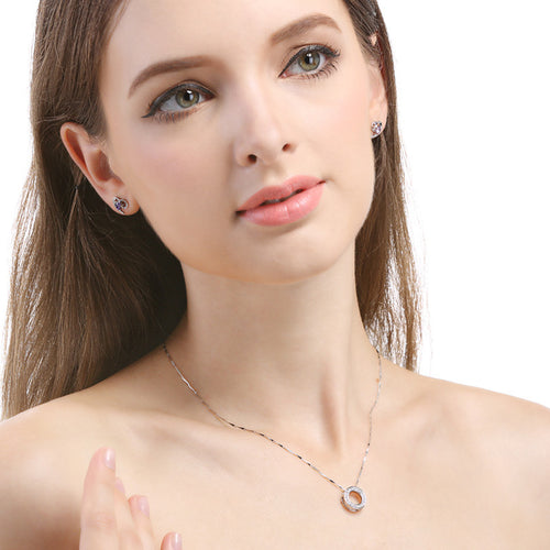 925 Sterling Silver Zirconia Solitaire necklace – Platinum Plated
