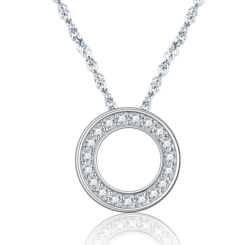 925 Sterling Silver Zirconia Solitaire necklace – Platinum Plated