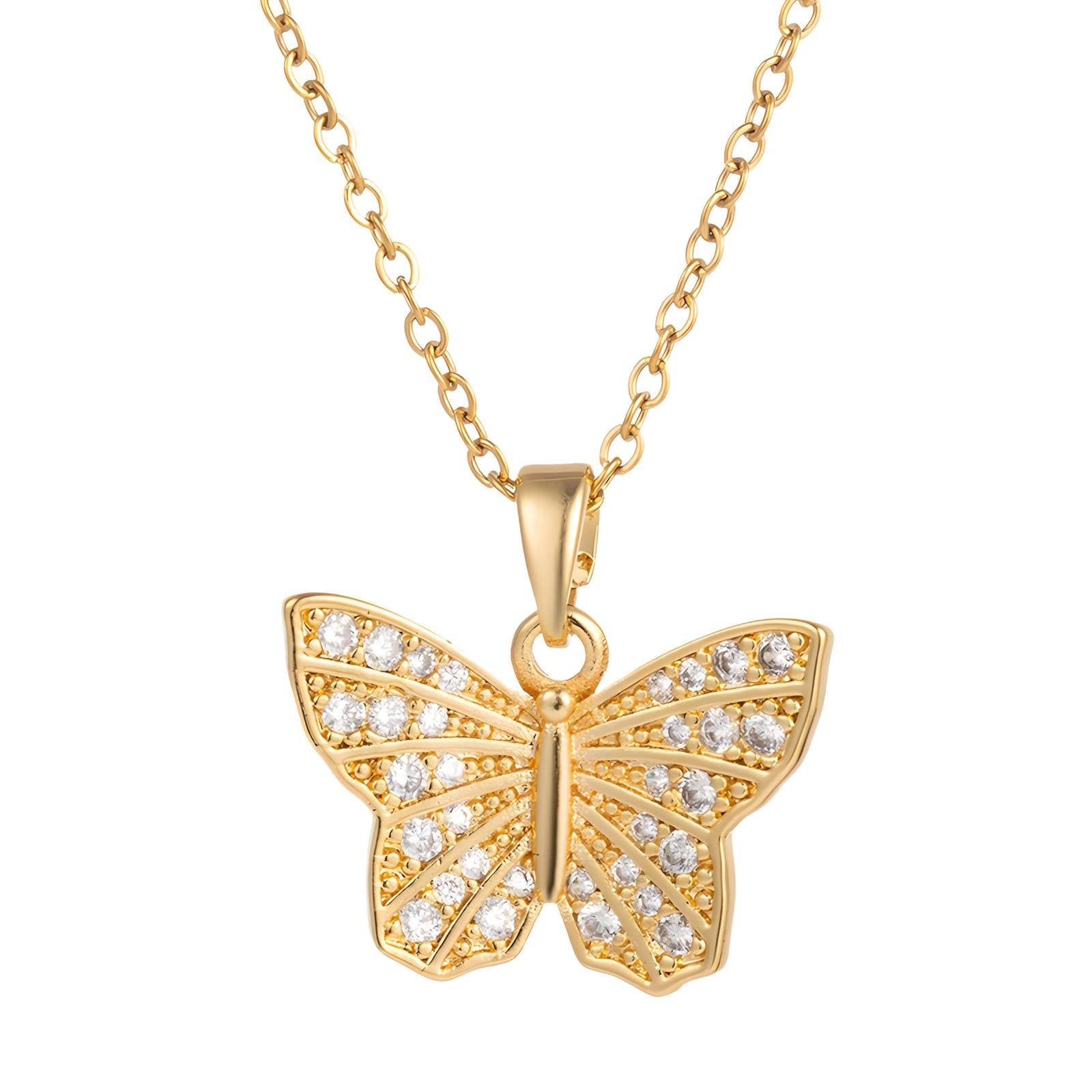 18K Gold Plated 316L Stainless Steel CZ Pendant Necklace – Waterproof & Tarnish Free