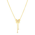 Gold Plated 316L Stainless Steel Cubic Zirconia Pendant Necklace – Waterproof & Hypoallergenic