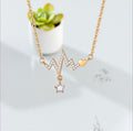 18K Gold Plated Cubic Zirconia Pendant Necklace – Stainless Steel