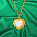 18K Gold Plated Vintage Heart Pendant Necklace - Waterproof 316L Stainless Steel