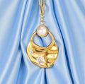 18K Gold Plated Stainless Steel Pearl & Cubic Zirconia Necklace | Waterproof & Tarnish-Free Statement Jewelry