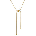 18K Gold Plated Stainless Steel Adjustable Bolo Lariat Necklace | Waterproof & Tarnish-Free Minimalist Jewelry