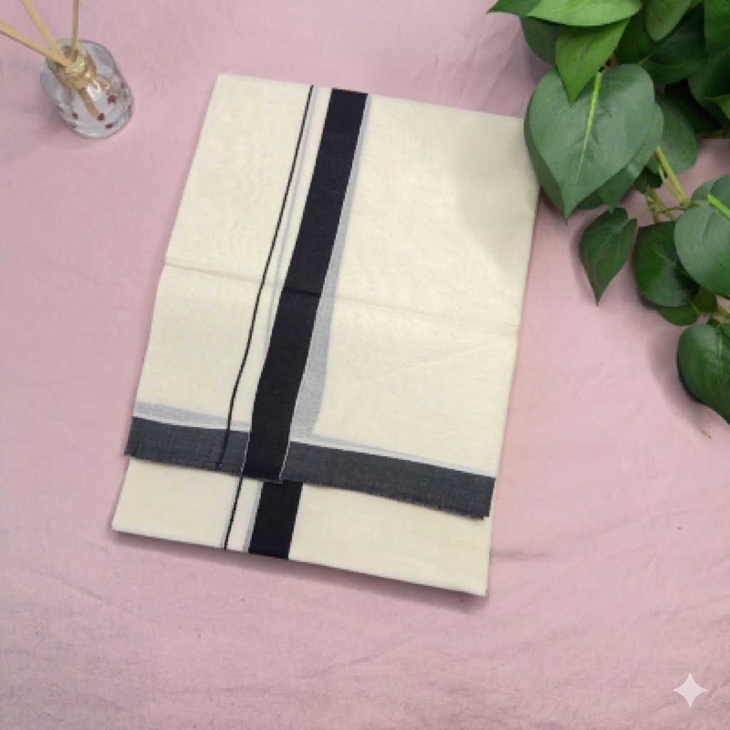Classic Black Border Traditional Dhoti for Men