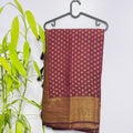 Elegant Maroon Semi-Banarasi Saree with Gold Zari Border