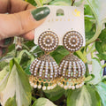 Ethnic Pearl-Work Dome-Shaped Jhumkas