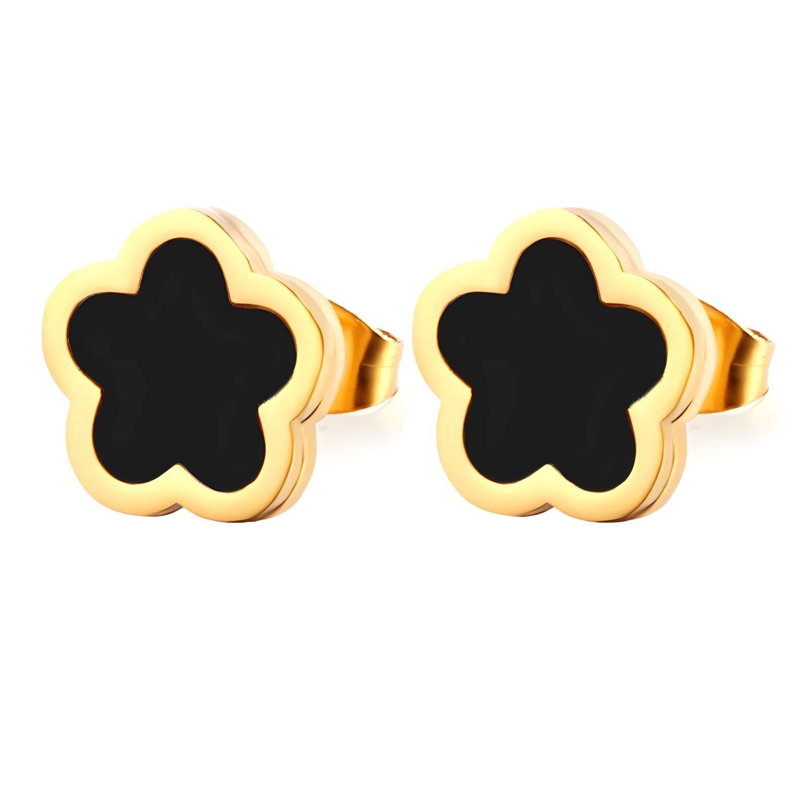 18K Gold Plated Stainless Steel Stud Earrings – Minimalist Waterproof Hypoallergenic