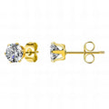 Tiny Cubic Zirconia Stud Earrings – 18K Gold Plated 316L Stainless Steel, Waterproof & Hypoallergenic