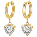 18K Gold Plated Cubic Zirconia Congo Hoop Earrings – 316L Stainless Steel, Waterproof & Hypoallergenic