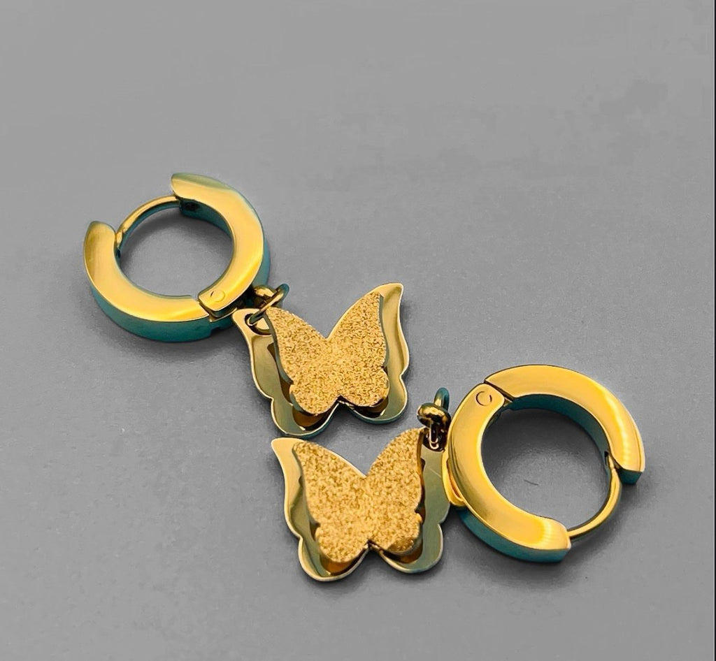 18K Gold Plated Congo Hoop Earrings – 316L Stainless Steel, Waterproof & Hypoallergenic