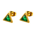 18K Gold Plated Cubic Zirconia Stud Earrings – Waterproof Hypoallergenic 316L Stainless Steel Minimalist Diamond-Look Earrings