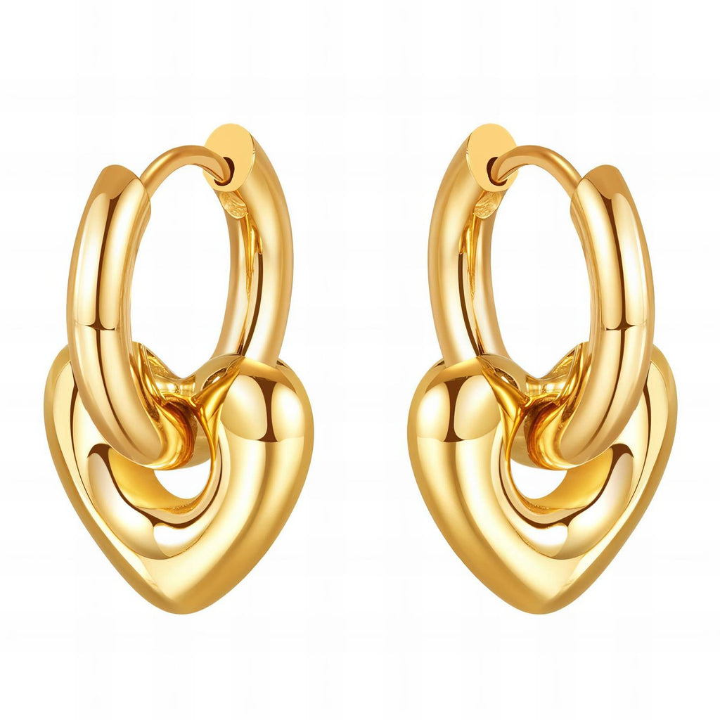 Gold Plated Congo Hoop Earrings – 316L Stainless Steel Waterproof Hypoallergenic Statement Earrings