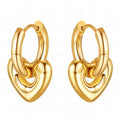 Gold Plated Congo Hoop Earrings – 316L Stainless Steel Waterproof Hypoallergenic Statement Earrings