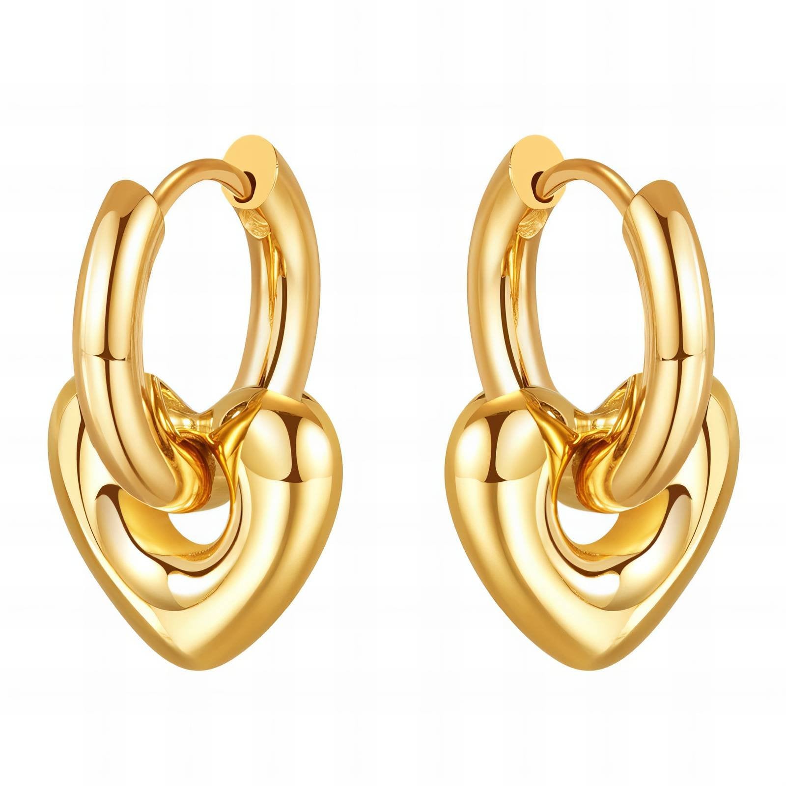 Gold Plated Congo Hoop Earrings – 316L Stainless Steel Waterproof Hypoallergenic Statement Earrings